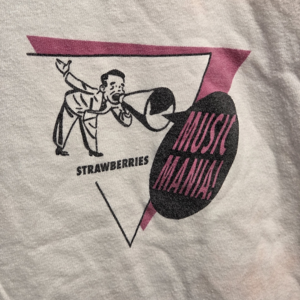 (5/$25) Vintage 90s Hanes Beefy Graphic Tee - Strawberries Music Mania Size XL